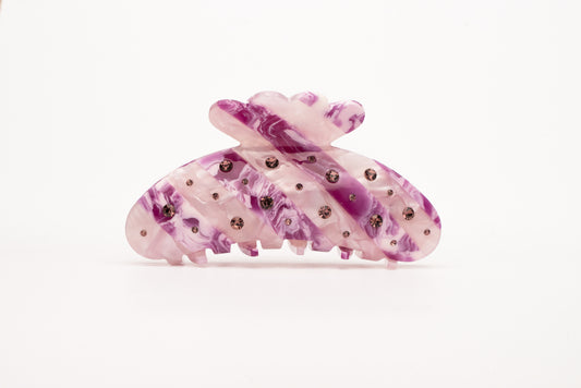 Purple Candycane Claw Clip